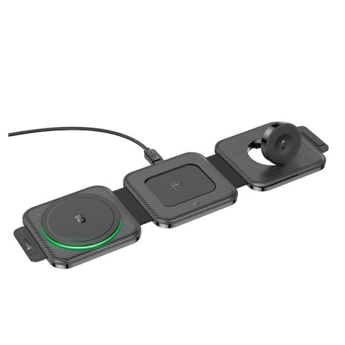 Бездротовий зарядний пристрій Hoco CQ4 3-in-1 15W Type-C cable black