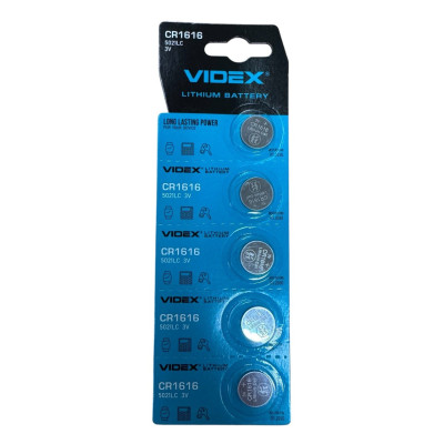 Батарейка Videx CR1616 Lithium 3V 5шт