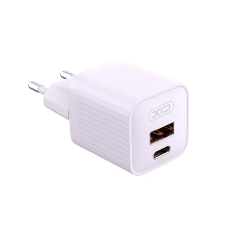 Зарядний пристрій XO L147 USB-C PD20W, USB-A pink