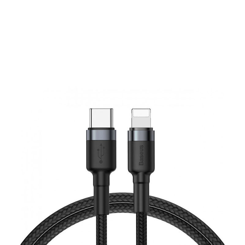 USB кабель Baseus CATLKLF-G1 Type-C to Lightning PD 20W black gray