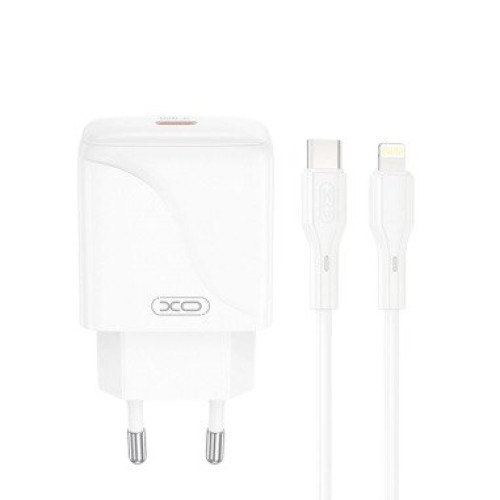 Зарядний пристрій з кабелем Type-C to Lightning XO L141A USB-C, PD 20W white Зарядний пристрій з кабелем Type-C to Lightning XO L141A USB-C, PD 20W white