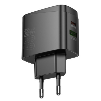 Зарядний пристрій Hoco CS63A USB-A, USB-C PD 65W black Зарядний пристрій Hoco CS63A USB-A, USB-C PD 65W black