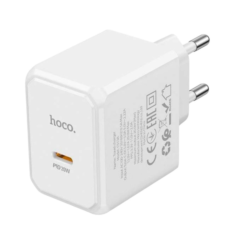 Зарядний пристрій Hoco CS13A USB-C  PD 20W white