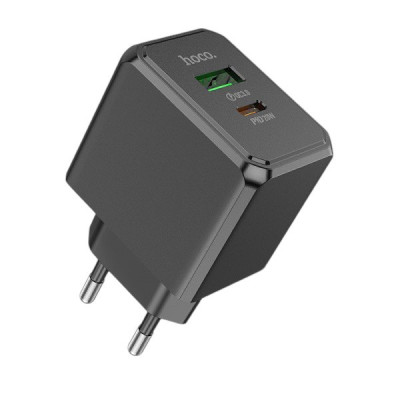 Зарядний пристрій Hoco CS14A USB-C 20W, USB-A QC3.0 black Зарядний пристрій Hoco CS14A USB-C 20W, USB-A QC3.0 black