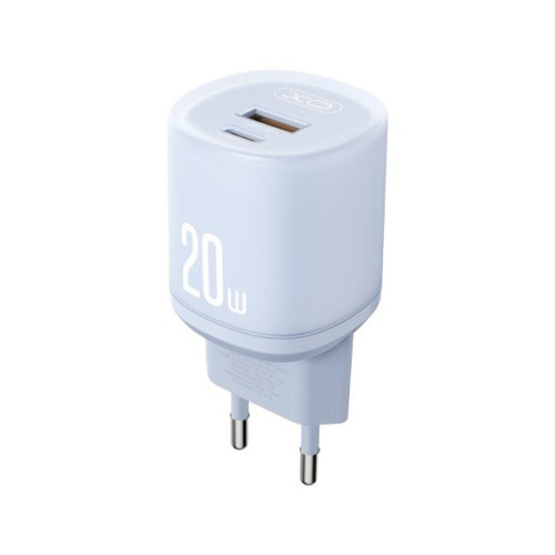 Зарядний пристрій XO L144 USB-C PD20W, USB-A blue