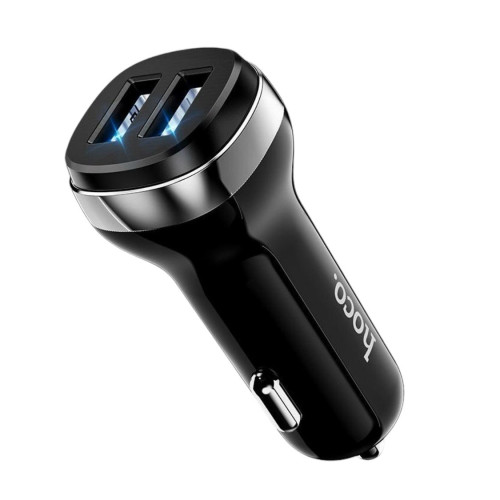Автомобільний зарядний пристрій Hoco Z40 2 USB-A, 2.4A black Автомобільний зарядний пристрій Hoco Z40 2 USB-A, 2.4A black