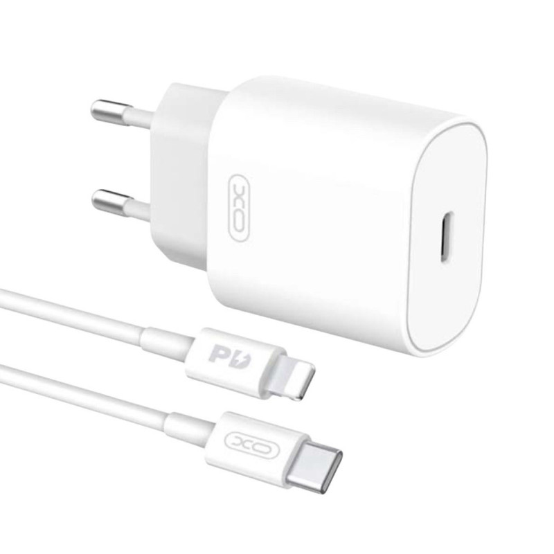 Зарядний пристрій з кабелем Type-C to Lightning XO L91EU USB-C, PD 25W white