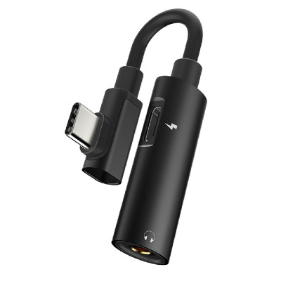 Перехідник на навушники з 3.5 на Type-C з розємом зарядки Hoco LS19