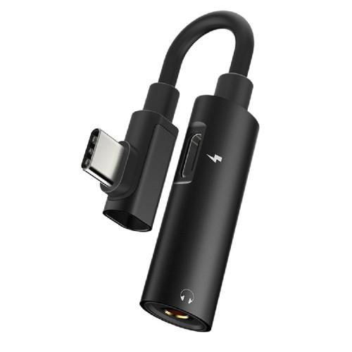 Перехідник на навушники з 3.5 на Type-C з розємом зарядки Hoco LS19