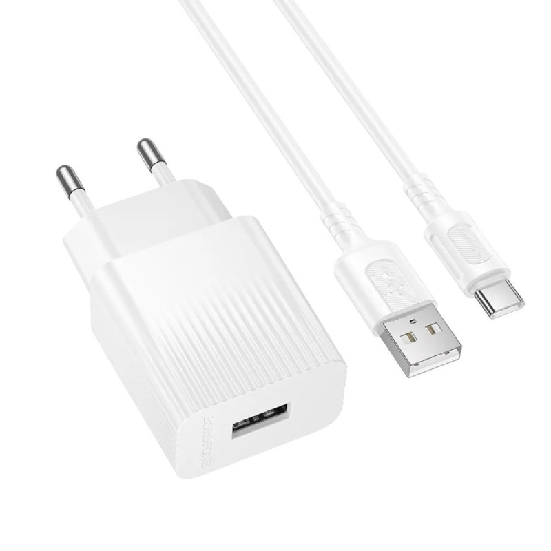 Зарядний пристрій з кабелем Type-C Borofone BAS71A USB-A 2.1A white