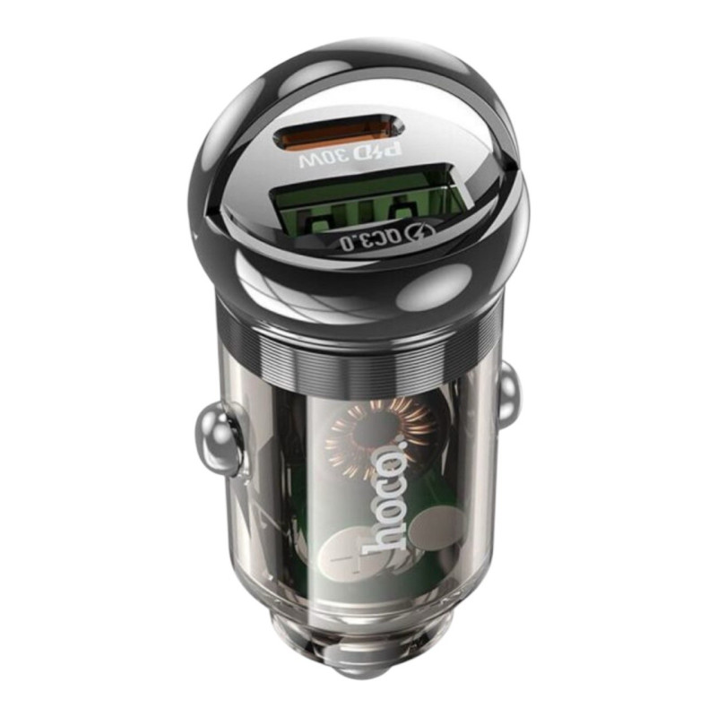 Автомобільний зарядний пристрій Hoco Z53A USB-A, USB-C 30W black Автомобільний зарядний пристрій Hoco Z53A USB-A, USB-C 30W black