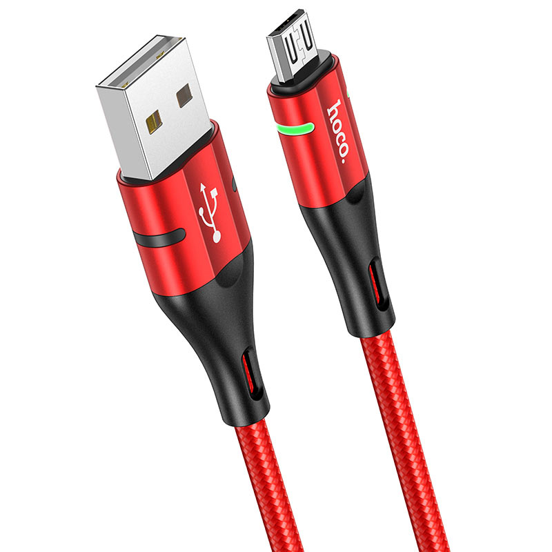 USB кабель Hoco U93 Gold collar microUSB red