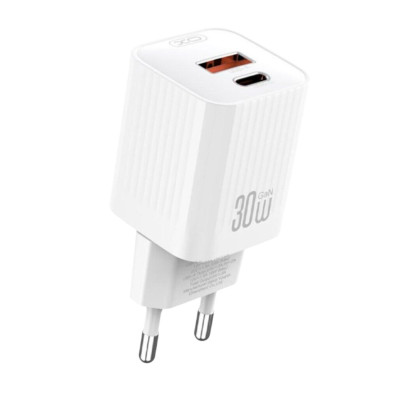 Зарядний пристрій XO L149 USB-C 30W, USB-A 18W white Зарядний пристрій XO L149 USB-C 30W, USB-A 18W white