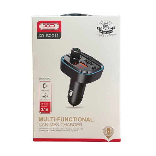 FM трансмітер XO BCC11 2 USB-A, USB-C, 15.5W, 3.1A black FM трансмітер XO BCC11 2 USB-A, USB-C, 15.5W, 3.1A black