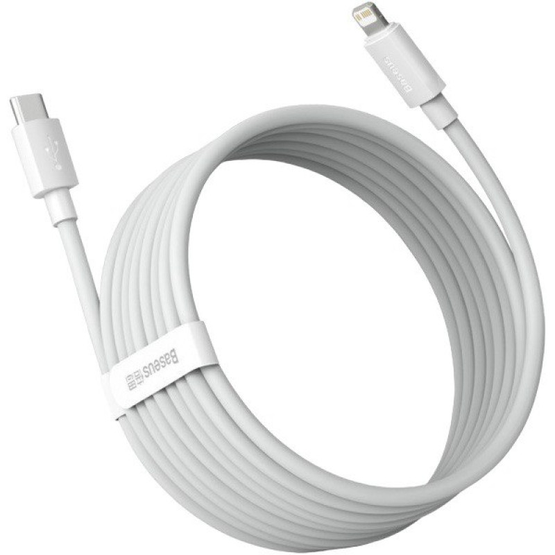USB кабель Baseus Type-C to Lightning TZCATLZJ-02 white 1.5 метра 2шт в коробці