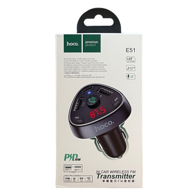 FM трансмітер Hoco E51 black FM трансмітер Hoco E51 black