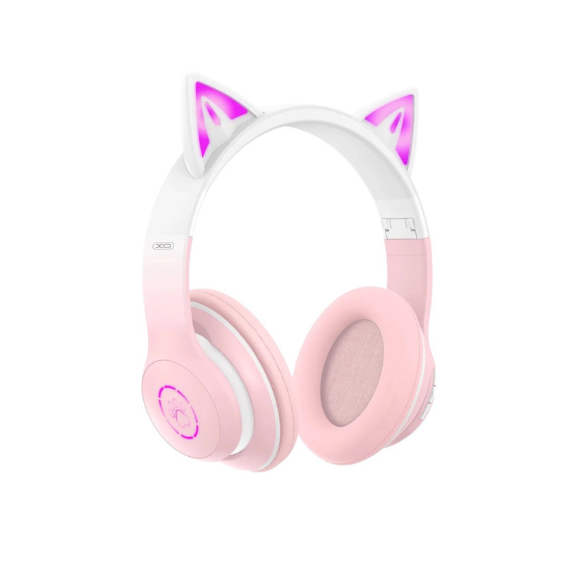 Навушники накладні XO BE38 cats earphone pink