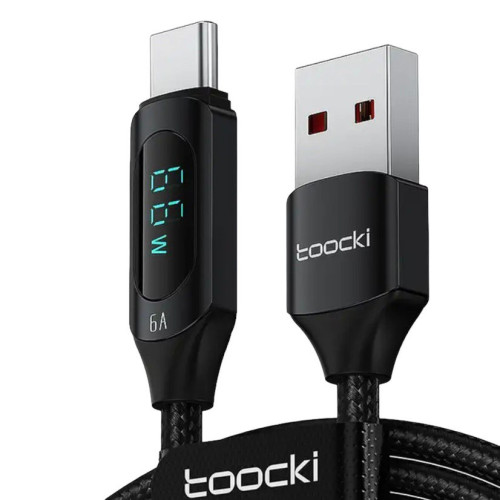 USB кабель Toocki Type-C TQ-X03 LCD, 66W black