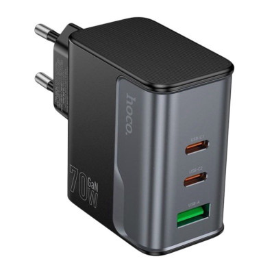 Зарядний пристрій Hoco CS75A USB-A, 2USB-C 70W black