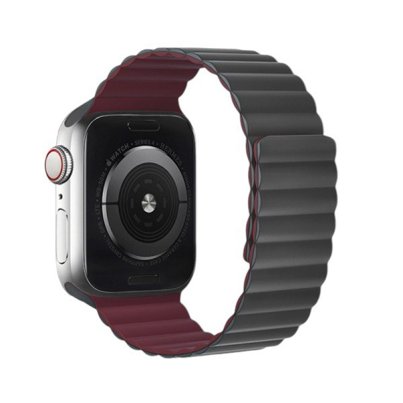 Ремінець для Apple Watch Hoco iWatch WA07 42, 44, 45, 49 gray red wine