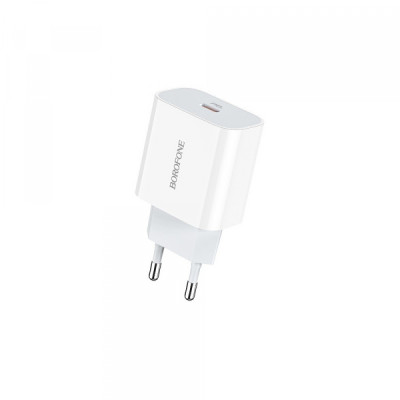 Зарядний пристрій Borofone BA38A USB-C, PD 18W, white Зарядний пристрій Borofone BA38A USB-C, PD 18W, white