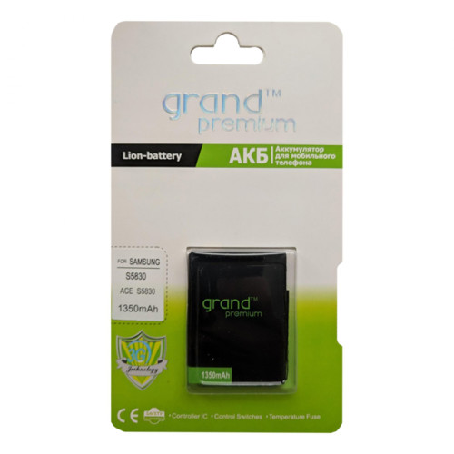 Акумулятор Samsung S5830, S5660 EB494358VU Grand Premium Акумулятор Samsung S5830, S5660 EB494358VU Grand Premium