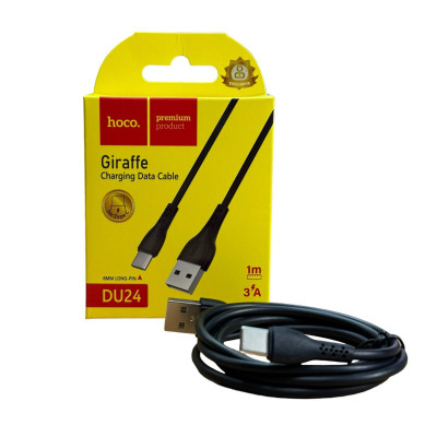 USB кабель Hoco DU24 long pin 8mm Type-C black