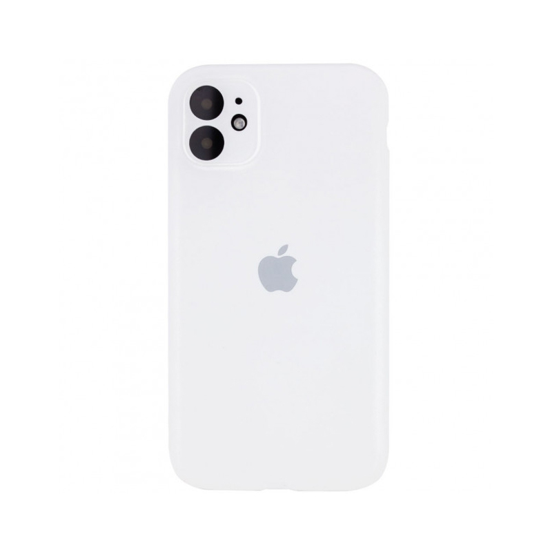 Накладка Original Silicone Case iPhone 12 white Close Camera