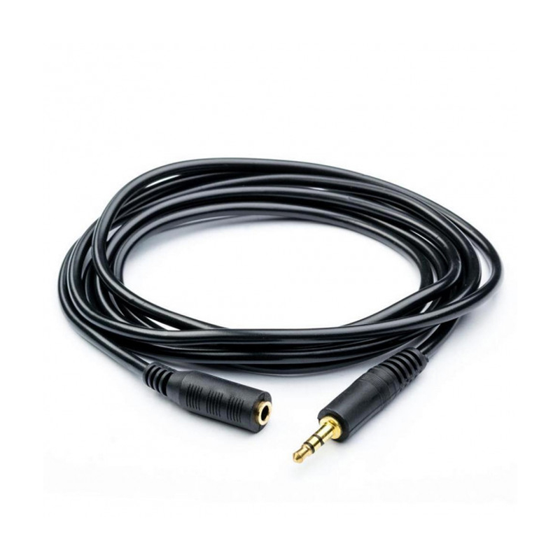 Аудіо-кабель подовжувач AUX 3.5 мм папа-мама 2 метр Cablexpert black