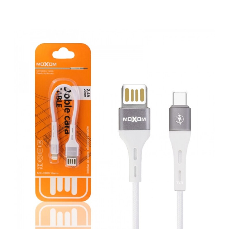 USB кабель Moxom MX-CB07 Type-C 20 см white
