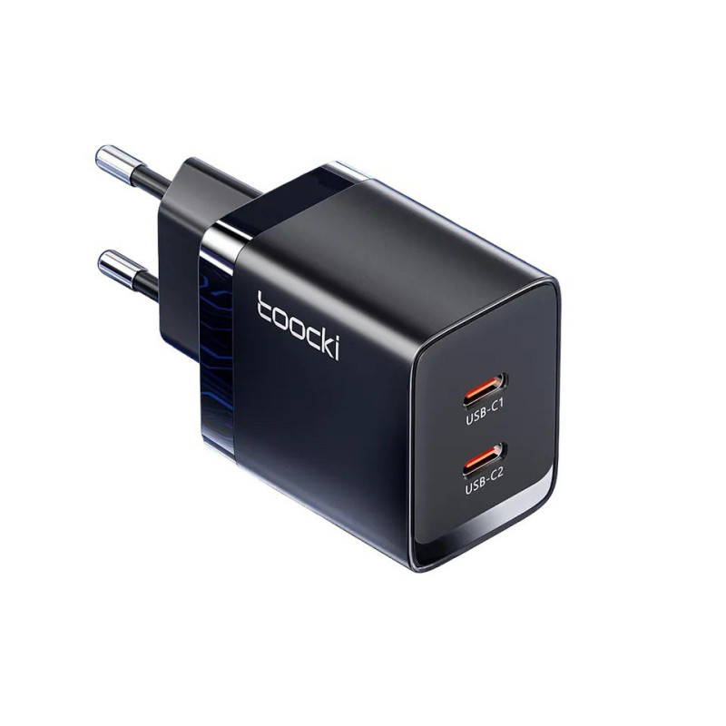 Зарядний пристрій Toocki GaN, 2 USB-C 47W (TCT2C47-JCB01) black