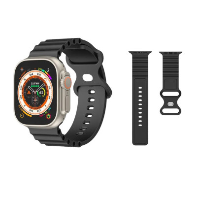 Ремінець для Apple Watch Ocean Band 42, 44, 45, 49 black Ремінець для Apple Watch Ocean Band 42, 44, 45, 49 black