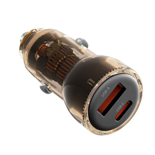 Автомобільний зарядний пристрій XO CC60 USB-A 30W, USB-C 30W black Автомобільний зарядний пристрій XO CC60 USB-A 30W, USB-C 30W black