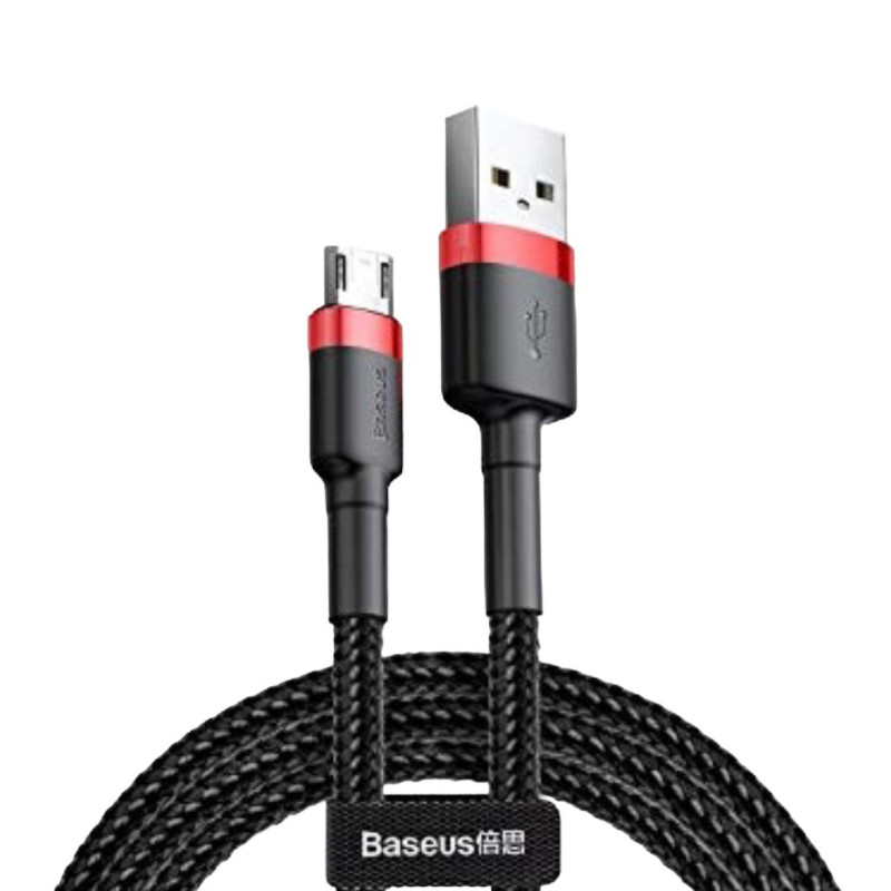 USB кабель Baseus CAMKLF-C91 microUSB black red 2 метри