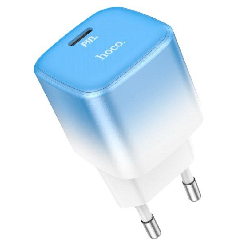 Зарядний пристрій Hoco C101A USB-C  PD 20W, QC  ice blue