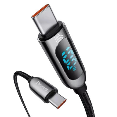 USB кабель Baseus Type-C to Type-C CATSK-B01, LCD, 100W black USB кабель Baseus Type-C to Type-C CATSK-B01, LCD, 100W black