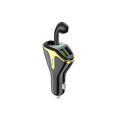 Автомобільний зарядний пристрій Hoco E47 wireless з гарнітурою black