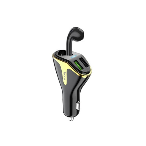 Автомобільний зарядний пристрій Hoco E47 wireless з гарнітурою black