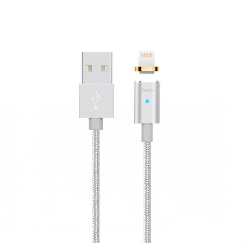 USB кабель Hoco U16 Magnetic Absorption Lightning магнітний silver
