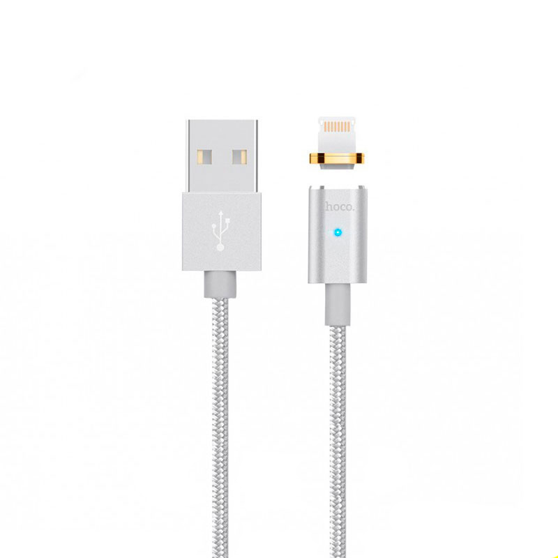 USB кабель Hoco U16 Magnetic Absorption Lightning магнітний silver