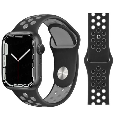 Ремінець для Apple Watch Nike 38, 40, 41 black-gray Ремінець для Apple Watch Nike 38, 40, 41 black-gray