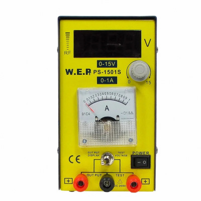 Блок живлення лабораторний Wep PS-1501S 15V 1А цифровий + аналоговий