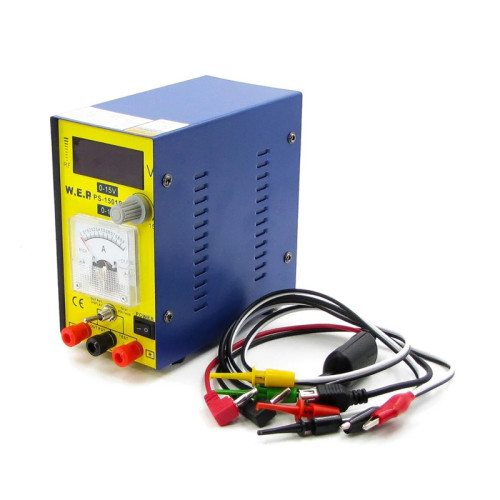 Блок живлення лабораторний Wep PS-1501S 15V 1А цифровий + аналоговий Блок живлення лабораторний Wep PS-1501S 15V 1А цифровий + аналоговий