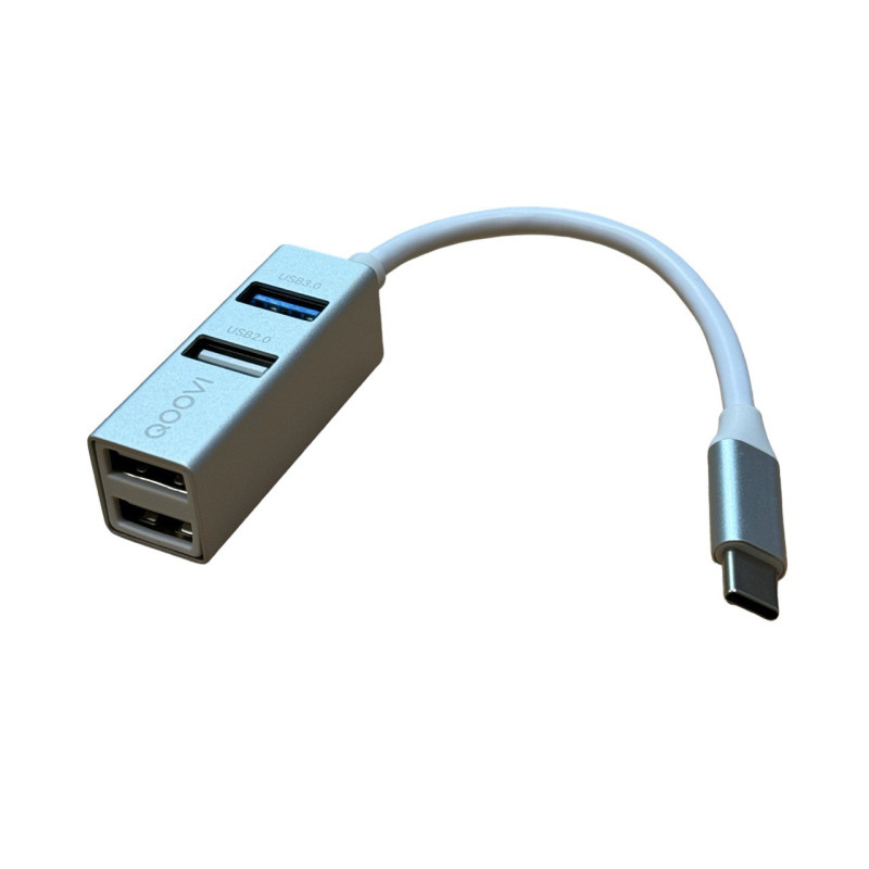 USB-hub USB-C to 4xUSB silver