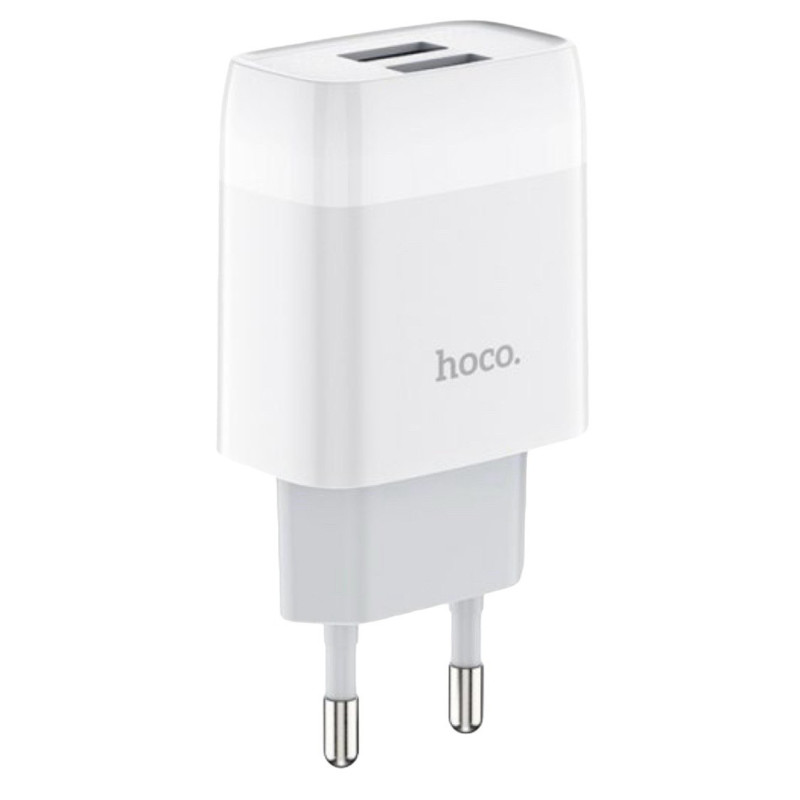 Зарядний пристрій Hoco C73A 2 USB-A 2.4A white