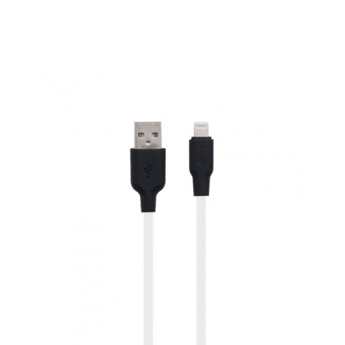 USB кабель Hoco X21 Silicone Lightning black white USB кабель Hoco X21 Silicone Lightning black white