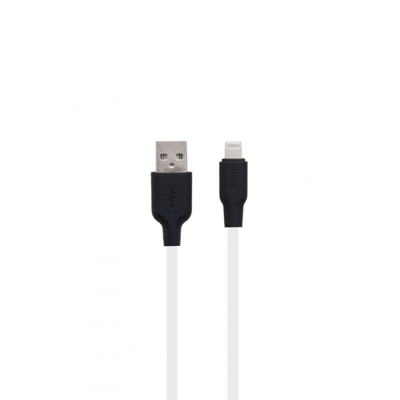 USB кабель Hoco X21 Silicone Lightning black white