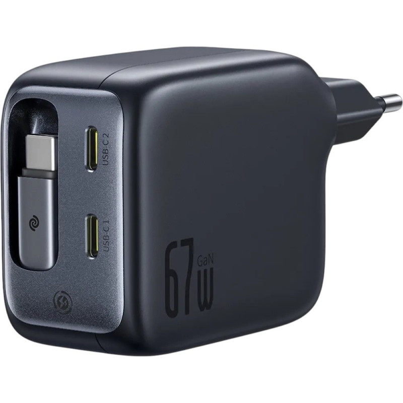 Зарядний пристрій Baseus 2USB-C, Type-C 67W black E0121E00