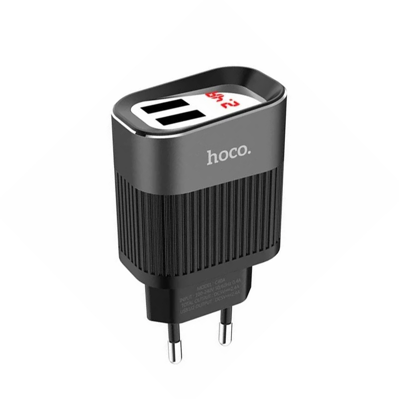 Зарядний пристрій Hoco C40A 2 USB 2100 mA black