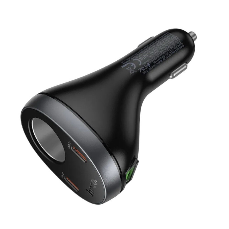 Автомобільний зарядний пристрій Hoco Z61A USB-A, 2USB-C 60W black